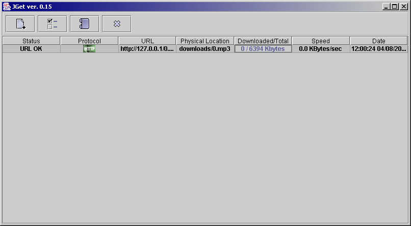 JGet main window