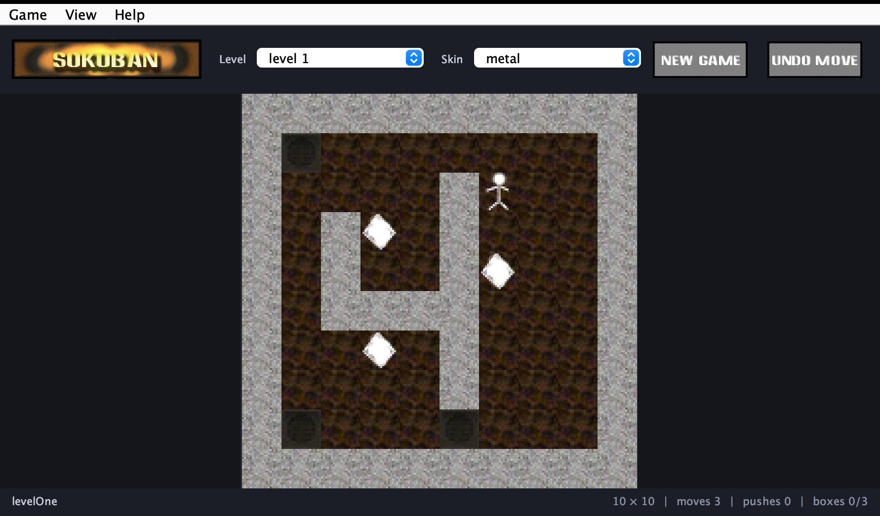 Sokoban running in a window on macOS